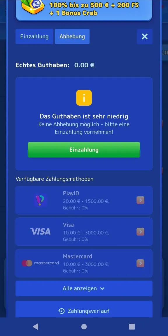 Auszahlungsmethoden im Pistolo Casino